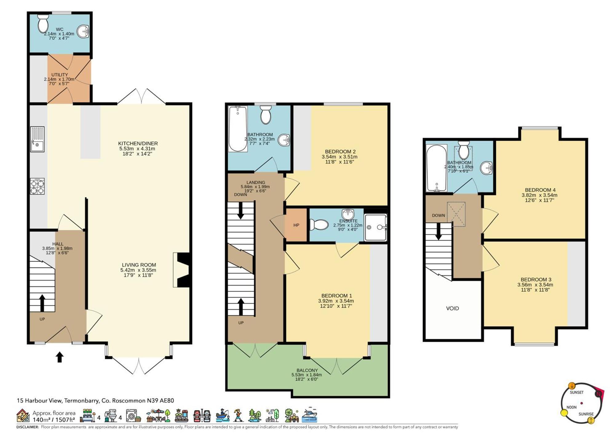 Shannonside - Stylish 5 Bed Marina Home & 40Ft Mooring Termonbarry Eksteriør billede